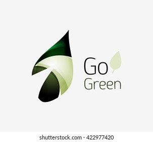 Geométrico abstrato folha logotipo de negócios. Ilustração vetorial