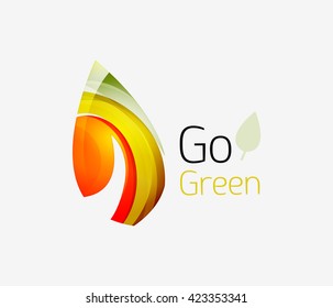 Geometric abstract leaf business logo. Vector illustration
