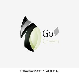 Logo del negocio de la hoja abstracta geométrica. Ilustración del vector