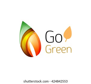 Geometric abstract leaf business logo. Vector illustration