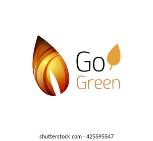 Geometric abstract leaf business logo. Vector illustration