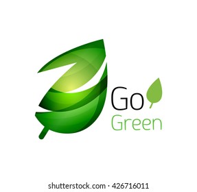 Geometric abstract leaf business logo. Vector illustration