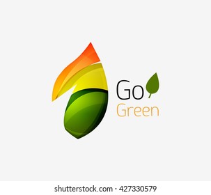 Geometric abstract leaf business logo. Vector illustration