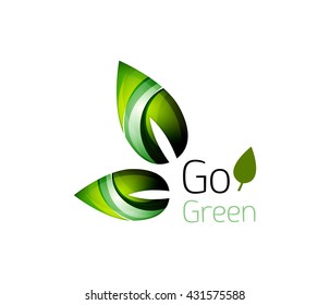 Logo del negocio de la hoja abstracta geométrica. Ilustración del vector