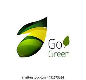 Geometric abstract leaf business logo. Vector illustration
