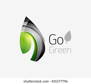 Logo del negocio de la hoja abstracta geométrica. Ilustración del vector