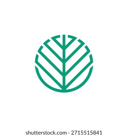 Icono de logotipo de hoja abstracta geométrica