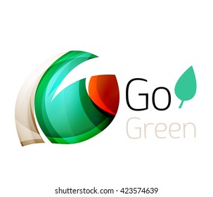 Geometric abstract leaf logo. Vector colorful icon