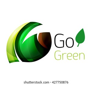 Geometric abstract leaf logo. Vector colorful icon