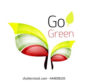 Geometric abstract leaf logo. Vector colorful icon