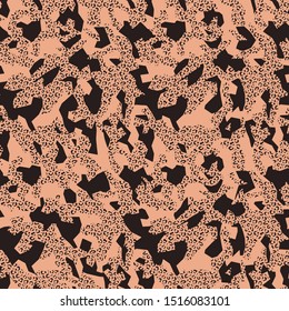 geometric abstract leopard skin textured mixed geo style camouflage pattern . seamless vector design 