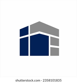 Geometric abstract letter I B logo design.