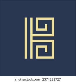 Geometric abstract letter B logo design.