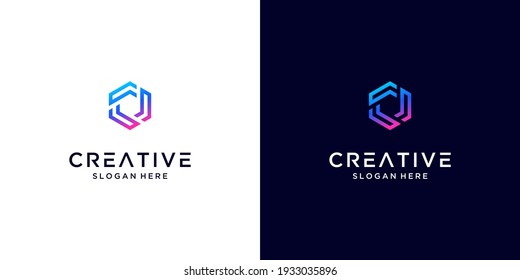 Tecnología de diseño del logotipo de la letra abstracta geométrica C