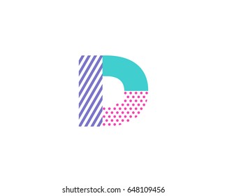 Geometric Abstract Letter D Icon Logo Design Element