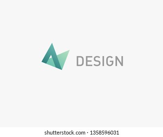 Geometric abstract A letter logo for company