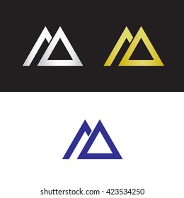 Geometric abstract letter M with triangle 