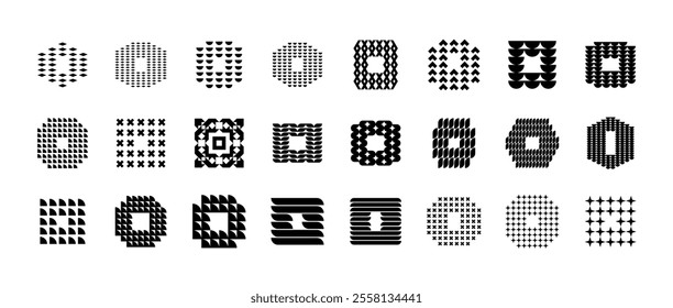 Geometric abstract letter O , number 0 logo set