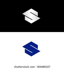 Geometric abstract letter S 