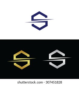 Geometric and abstract letter S logo design