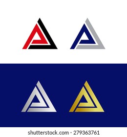 Geometric abstract letter A in triangle
