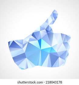 Geometric abstract like button - vector illustration