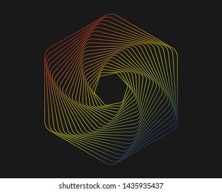 geometric abstract line art background vector with gradient color.eps10