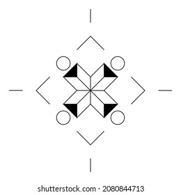 Geometric Abstract Line Element. Black And White Modern Poster. Abstract Wall Art. Digital Art Of Interior Decoration For Print