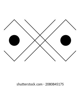 Geometric Abstract Line Element. Black And White Modern Poster. Abstract Wall Art. Digital Art Of Interior Decoration For Print