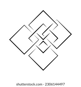 Plantilla de icono de línea abstracta geométrica