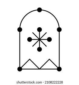 Geometric abstract linear icon. Minimalist Geometrical Abstract Art Mid Century Modern Style Black And White Artwork