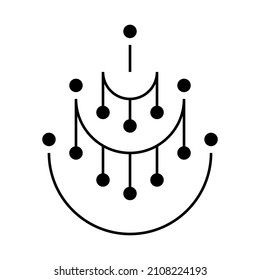 Geometric abstract linear icon. Minimalist Geometrical Abstract Art Mid Century Modern Style Black And White Artwork