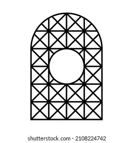 Geometric abstract linear icon. Minimalist Geometrical Abstract Art Mid Century Modern Style Black And White Artwork