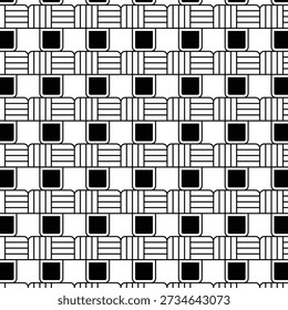 Geometric Abstract Linear Pattern with Minimalist Square and Shield Elements