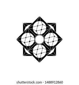 geometric abstract with lines connecting to circles. logo template