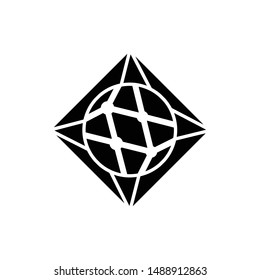 geometric abstract with lines connecting to circles. logo template