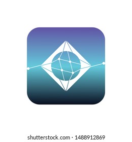 geometric abstract with lines connecting to circles. logo template