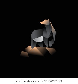 geometric abstract logo with a Black Bear to be the main icon, this is also look modern and clean but unique. available on vector format and trasnparant background!
