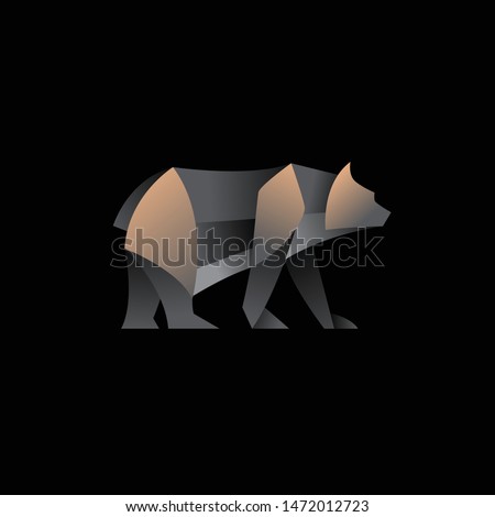 geometric abstract logo with a Black Bear to be the main icon, this is also look modern and clean but unique. available on vector format and trasnparant background!