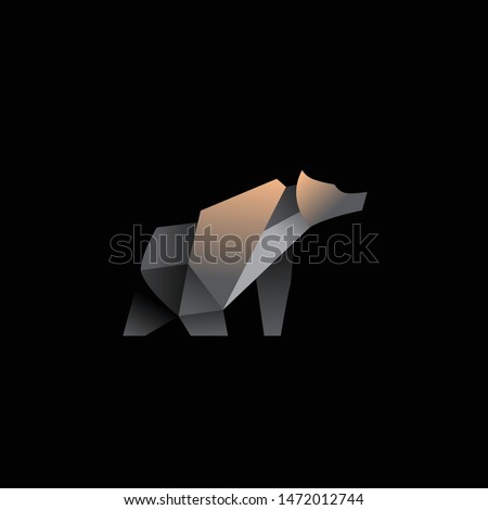 geometric abstract logo with a Black Bear to be the main icon, this is also look modern and clean but unique. available on vector format and trasnparant background!