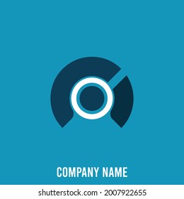 
geometric abstract logo with blue and white color