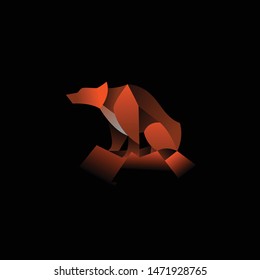 geometric abstract logo with a brown Bear to be the main icon, this is also look modern and clean but unique. available on vector format and trasnparant background!