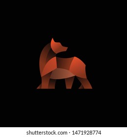 geometric abstract logo with a brown Bear to be the main icon, this is also look modern and clean but unique. available on vector format and trasnparant background!