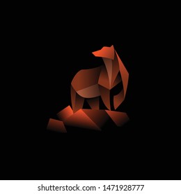 geometric abstract logo with a brown Bear to be the main icon, this is also look modern and clean but unique. available on vector format and trasnparant background!