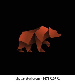 geometric abstract logo with a brown Bear to be the main icon, this is also look modern and clean but unique. available on vector format and trasnparant background!