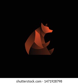 geometric abstract logo with a brown Bear to be the main icon, this is also look modern and clean but unique. available on vector format and trasnparant background!