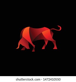 geometric abstract logo with a Bull to be the main icon, this is also look modern and clean but unique. available on vector format and trasnparant background!