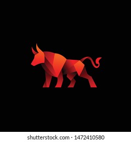 geometric abstract logo with a Bull to be the main icon, this is also look modern and clean but unique. available on vector format and trasnparant background!