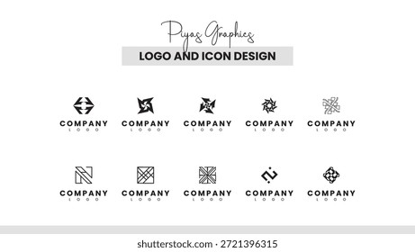 Logo Abstractas geométrico Colección Pack