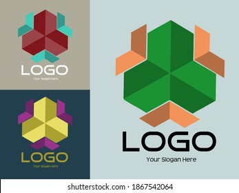 Geometric abstract logo for company symbol, corporate design element icon, graphic resource, etc. Available as a vector file.